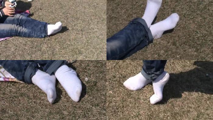 043婷婷室外白棉袜