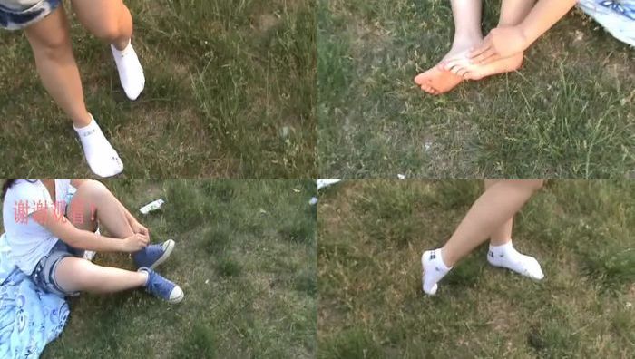 050莹华棉袜裸足秀