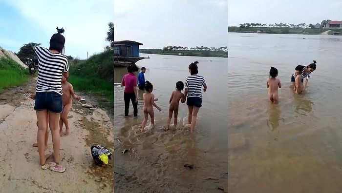 农村小妹妹游泳